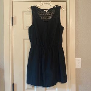 Charming Charlie Black Lace Accent Romper